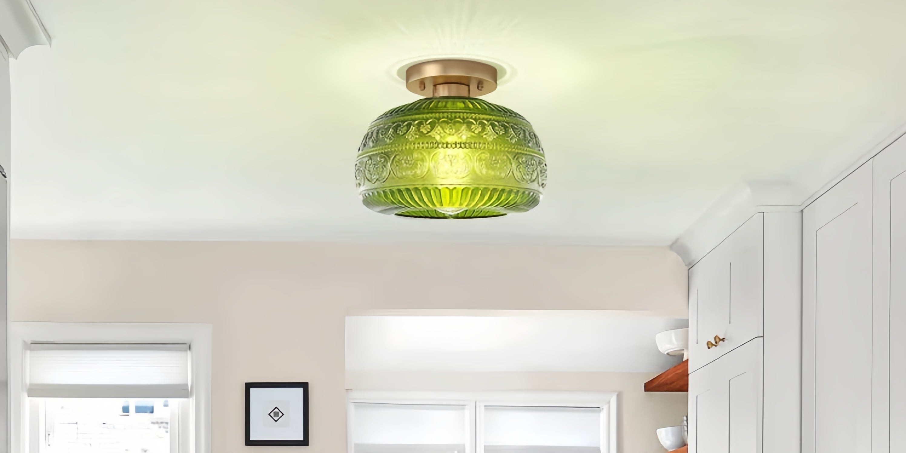 Vintage Elegance in Bloom: Flora Engraved Semi Flush Mount Ceiling Light